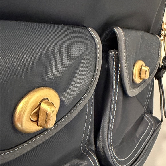 Coach Cargo Carrie Nylon Backpack – Navy Blue – Laptop Work Bag - Picture 7 of 10